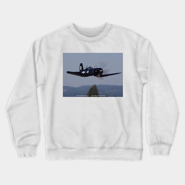 F4U-7 Corsair Flyby Crewneck Sweatshirt by acefox1